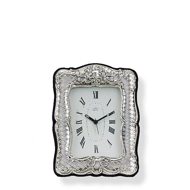 Stříbrné stolní hodiny Victorian 13x9 cm