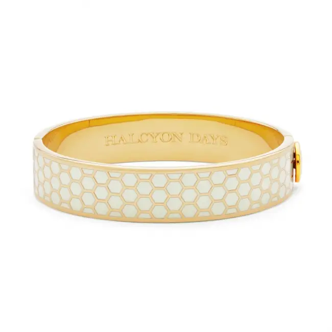 Náramek 1.3 cm Honeycomb Cream Gold