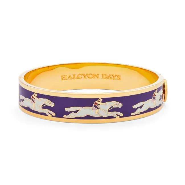 Náramek 1.3 cm Race Horse Amethyst Cream Gold